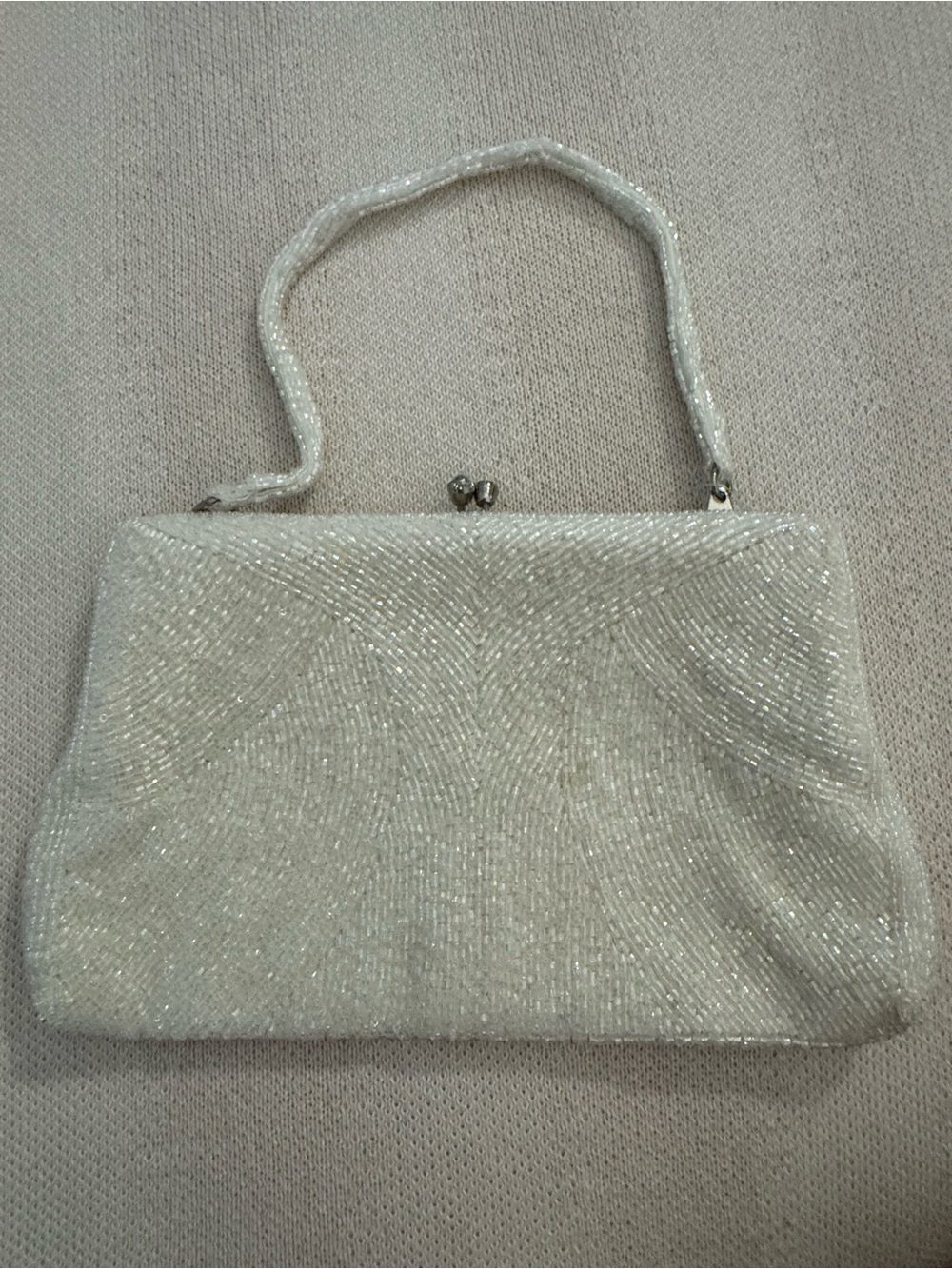 Walborg Ivory Beaded Evening Top-Handle Clutch